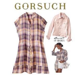 RARE GORSUCH CP SHADES LINEN
MARNITA CAP SLEEVE PLAID LINEN SHIRT
DRESS SZ L